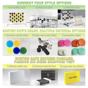 Metal Chips Detachable Large Resin Connect 4 Acrylic Custom Large