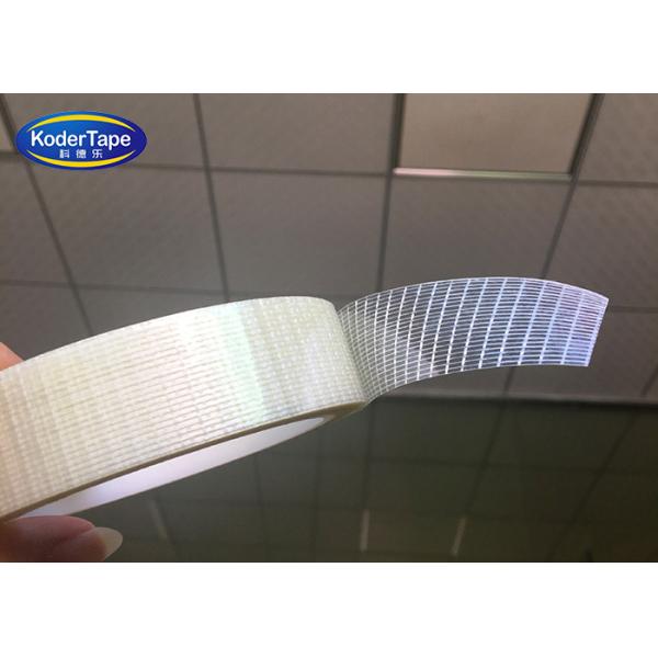 PET Fiberglass Mesh Filament Tape Double Sided Adhesive For Carpet
