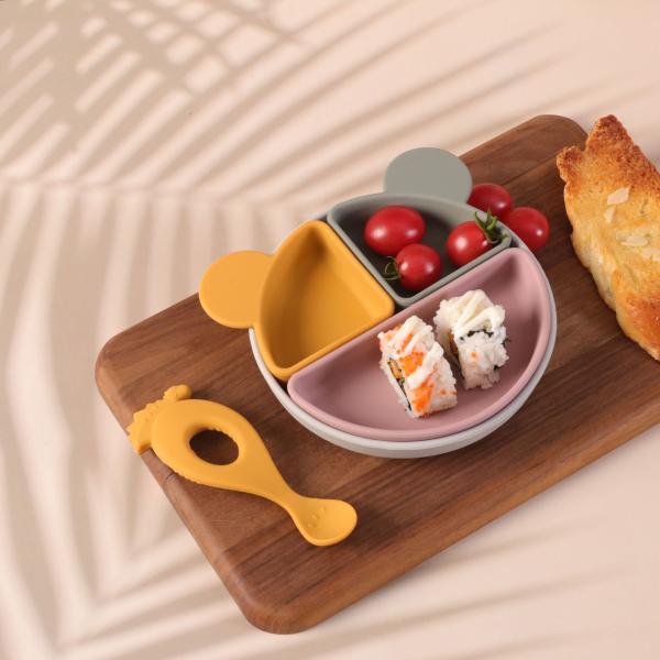 Bpa Free Kids Tableware Food Grade 2022 Silicone Baby Feeding Plate Set Suction