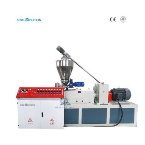 39.6 Rpm Plastic Conical Twin Screw Extruder Machine 2000KG