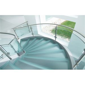 Prefabricated Building Curved Stairs Stainless / Carbon Steel Beam Material
