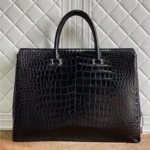 Authentic Crocodile Belly Skin Businessmen Passcode Briefcase Genuine Alligator
