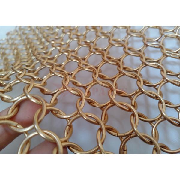 Bronze Color 15mm Metal Ring Mesh Curtain Stainless Steel For Decoration 3