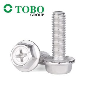 Quality Super Duplex Stainless Steel 2205 2507 A286 Phillips Drive Hex Head Flange Bolt DIN6921 for sale