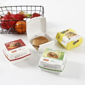 Customized Personalized Design Burger Box Biodegradable Cardboard Paper