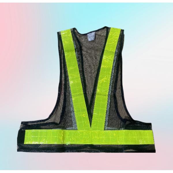 100% Polyester Fiber reflective stripe vest(mesh) Common white white reflective