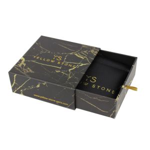 Qingdao Yilucai Top Quality Custom Cardboard Gift Drawer Box Black Marble
