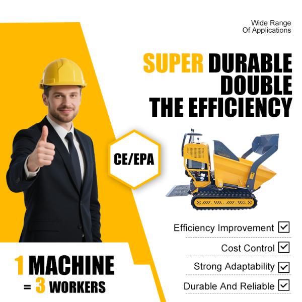 Factory Direct Sales Full Hydraulic Crawler Small Dumper Truck 500kg Construction Farm Manor Mini Dumpers