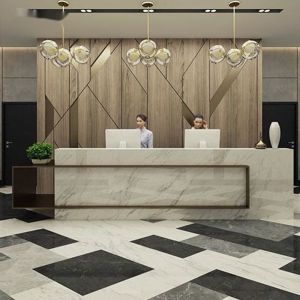 Artificial Marble Salon Reception Desk Seamless Joint Waterproof Repairable