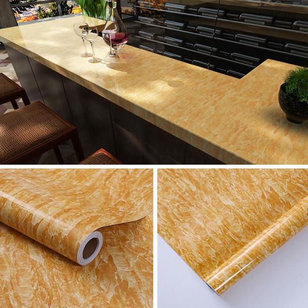 Kitchen Cabinets Countertop Furniture Stickers PVC Marble Contact Paper Vinyl Self Adhesive Wallpaper with Glossy Surface