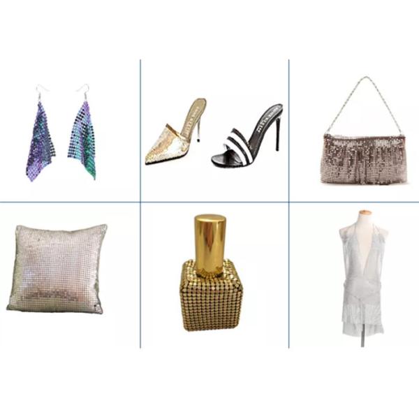 Golden Flat 2.5m Decorative Steel Mesh Metal Sequin