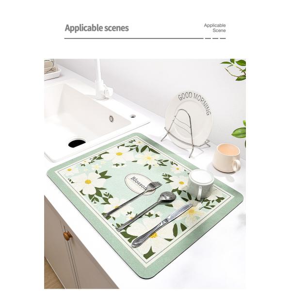 Customized Logo Acceptable Contemporary Design Style Kitchen Countertop Drain Pad