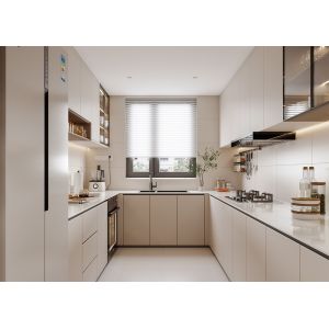 Quality Modern Design White Color And Wood Kitchen Cabinets for sale
