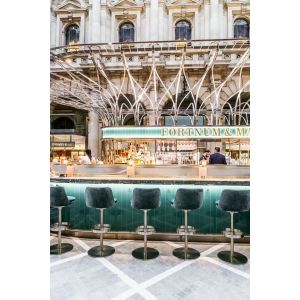 Whiskey Music Dining Bar Stool Tufted Metal Swivel Bar Counter Chair