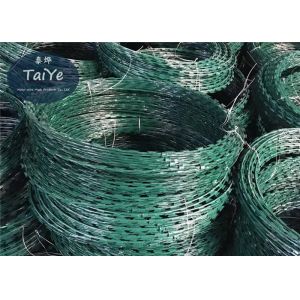 Electric Galvanized PVC Coated Razor Wire With Sharp Blade Garden Security