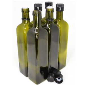 Green Glass Olive Oil Bottles 250ml 500ml 750ml 1000ml Customized Bottle Color