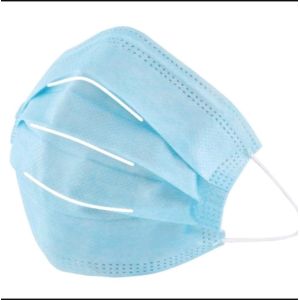 Hospital Blue Disposable Surgical Masks Adjustable For Health