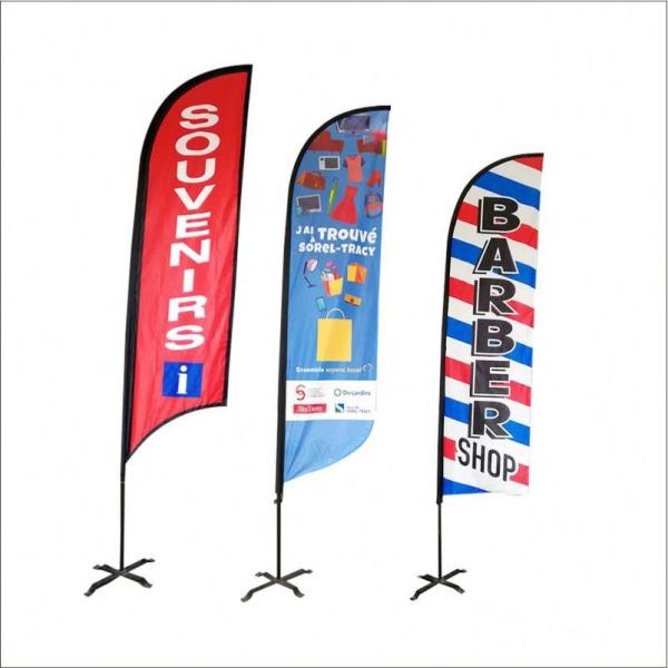 Buy 80x410cm Teardrop Custom Promotional Flags Dye Sublimation Printed at wholesale prices