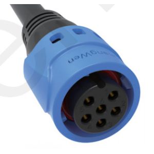 Blue 6pin M19 Connector 15A Solder Overmolded Aluminum Alloy Shell with IP67