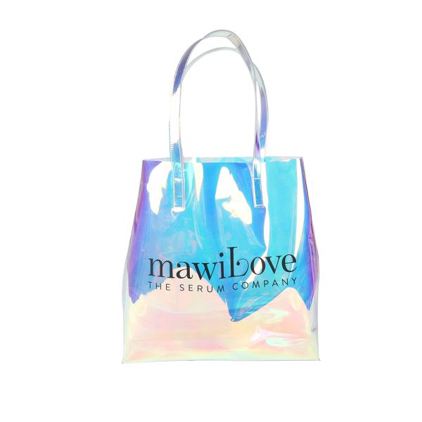 2020 women handbags plastic shoulder bag holographic laser pvc bag fashion transparent tote shopping bags for ladies