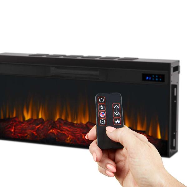 Electric Fireplace TV Stand with Adjustable Thermostat and NO App-Controlled by AJUNION