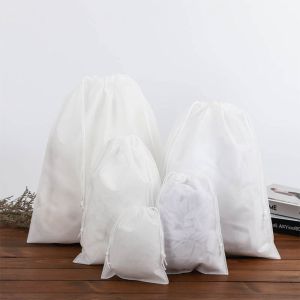 Anti Bacteria Drawstring Non Woven Bag Polypropylene Shrink Resistant