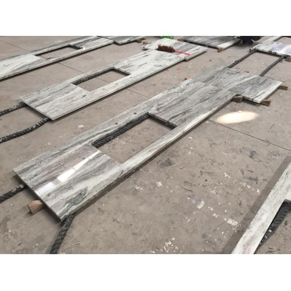 Multi Color Green Marble Stone Countertops , Marble Kitchen Countertops CE Certification