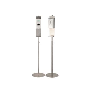 Quality Touch Free Sanitizer Dispenser Stand , Stainless Steel Hand Disinfection Dispenser Floor Stand for sale