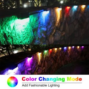 RGB Lights Solar Fence Light Outdoor led solar light with Warm White Lighting