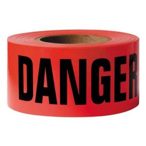 Custom Printed Barricade PE Warning Tape Non Adhesive Red Roll Plastic Barricer