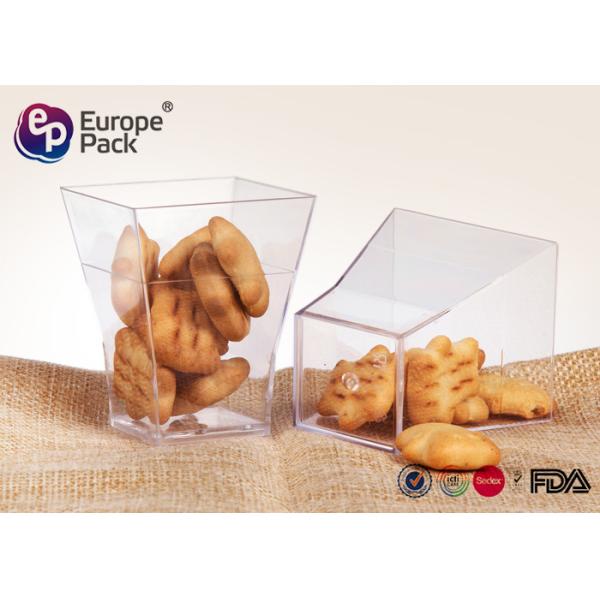 Transparent Plastic Square Cups PS Material FDA LFBG Certificate