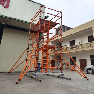 Insulated GRP FRP Mobile Scaffolding Tower Durable 200kg/sqm Load Capacity