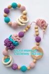 Baby sling necklace, baby bracelet, crochet bracelet, teething bracelet, crochet