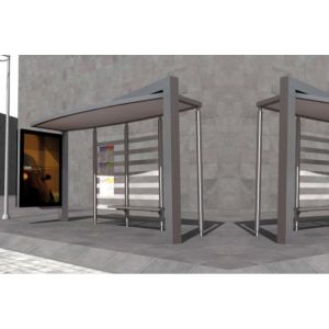 Anti Corrosive Prefabricated Bus Shelters , FRP Structure Stainless Steel Canopy