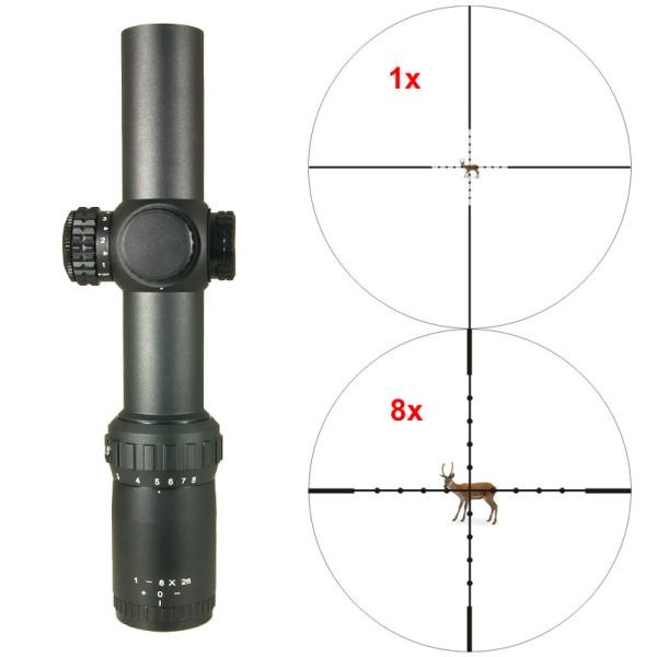 91mm Eye Relief 8x Hunting Rifle Scope Objective Lens Diameter 26mm