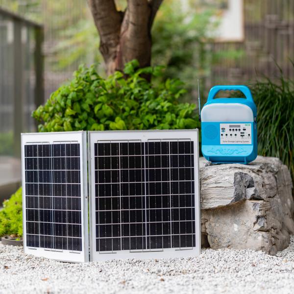 Versatile Solar Home Lighting System Power Source Portable Lithium 6W*4Pcs 45W