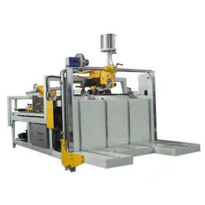 Pneumatic Driven Carton Folding Gluing Machine , Semi Automatic Box Folder Gluer
