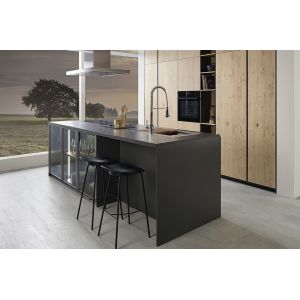 1.6M E1 Grade Wood Island Kitchen Cabinets Painted Island Quartz Top