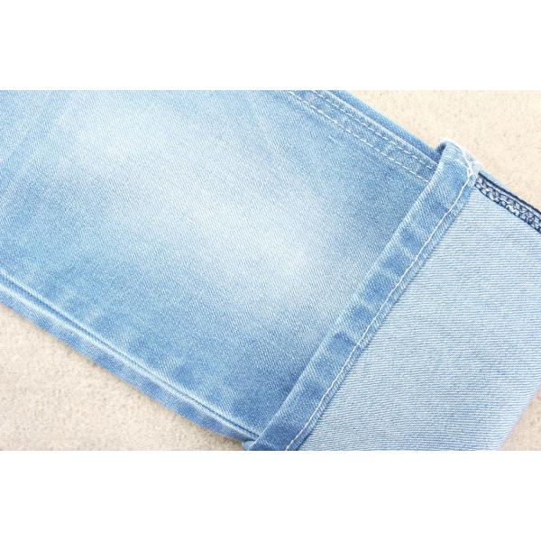 380gsm Cotton Polyester Spandex Denim Fabric Dark Blue With Slub Medium Stretch