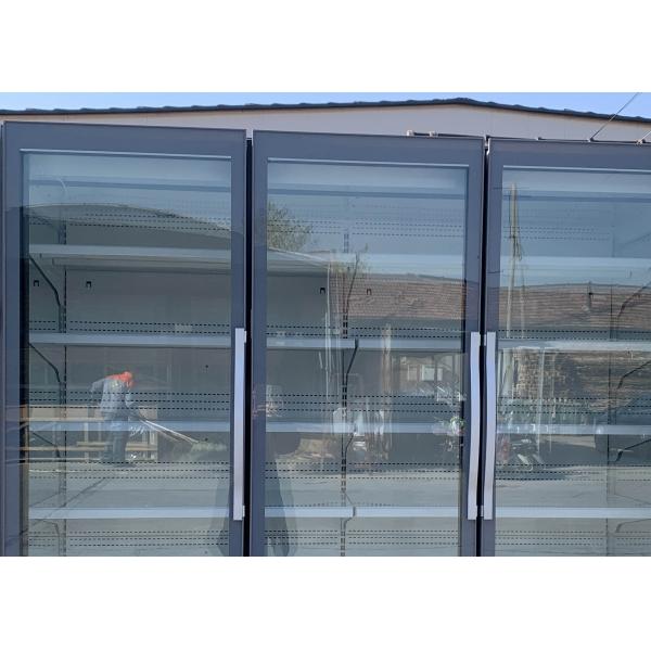Commercial Grade Integral Four Glass Door Reach In Merchandiser Freezer R404a