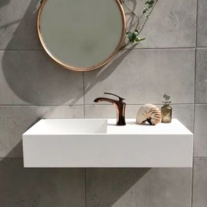 Drilling Wall Hung Bathroom Basins Stain Resistance / Hanging Wash Basin