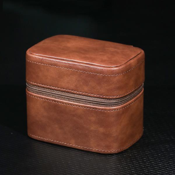 TWO WATCH COLLECTION JEWELRY BOX CROSS-BORDER STRAP STORAGE COWHIDE WATCH BOX JEWELRY BOX PORTABLE
