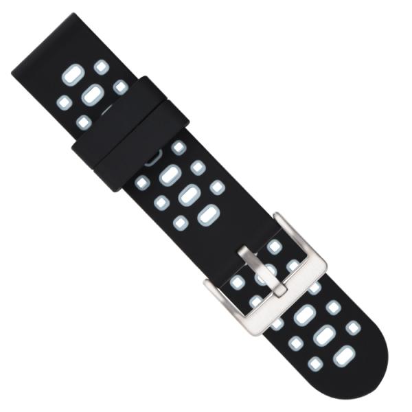 Double Colors 22mm Natural Rubber Watch Band Cool Style With Hardware