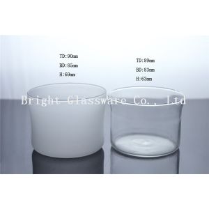 Quality Large Glass Hurricane Candle Holder, Frosted Glass Cup for sale