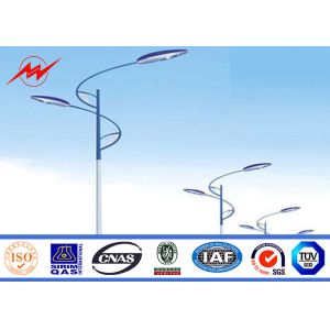 Polygonal Single Cross Arm Steel Galvanised Street Light Pole