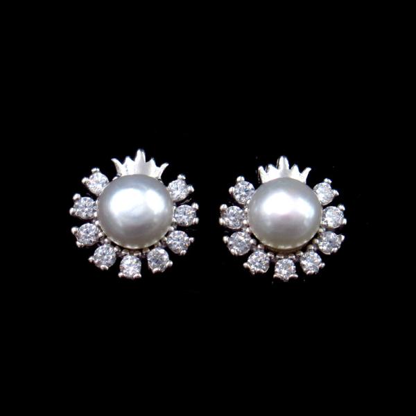 Buy Sweety 925 Sterling Silver Pearl Earrings Snow Shape For Girl Friend Gift at wholesale prices