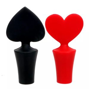 Fresh-keeping Gel Cork Silicone Bottle Stopper Cute Top Poker Bar Accessories