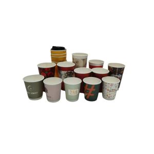 Restaurant Embossing Disposable Paper Cup Bowl With Lids Custom