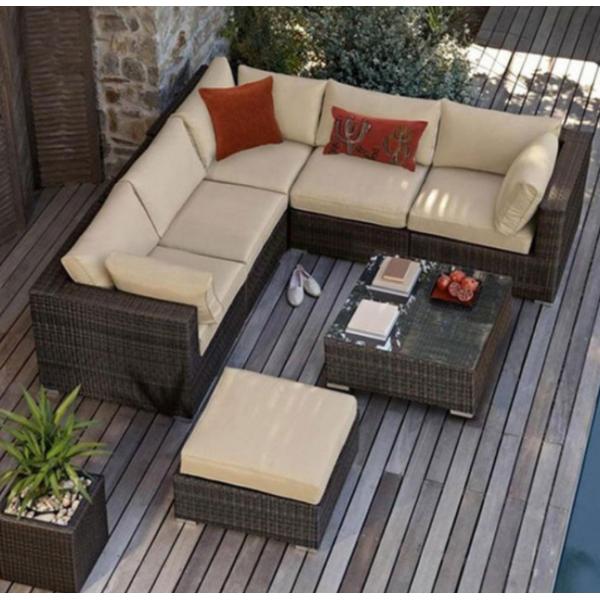 Rattan Lounge Sofa Set Outdoor Garden Patio Furniture Waterproof Sunproof Outdoor