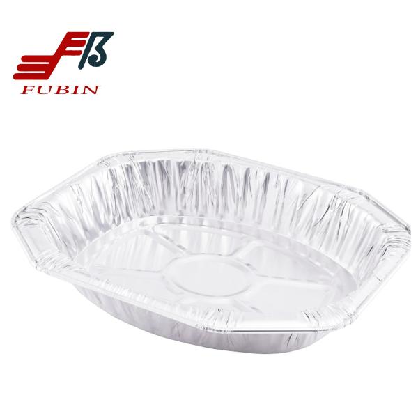 Buy 6500ml Oval Foil Trays 8011 Aluminum Roaster Pan Recyclable at wholesale prices
